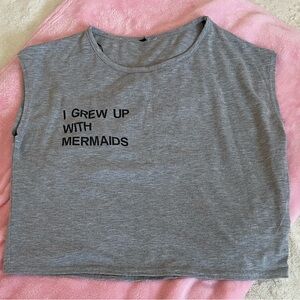 Grey Graphic Muscle Tee Size M/L